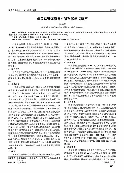 脱毒红薯优质高产轻简化栽培技术