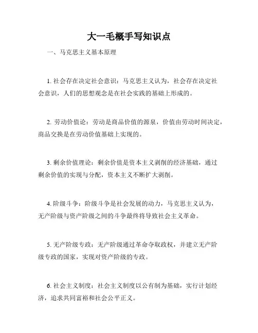 大一毛概手写知识点