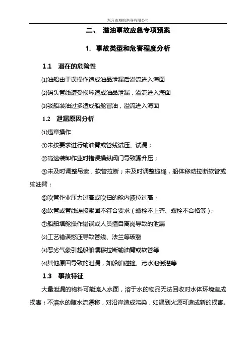溢油事故应急专项预案