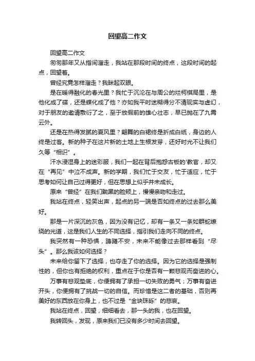 回望高二作文