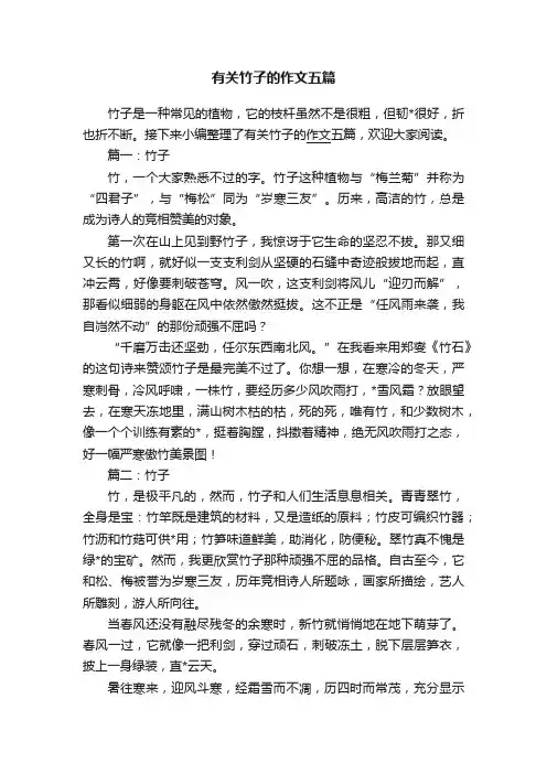 有关竹子的作文五篇