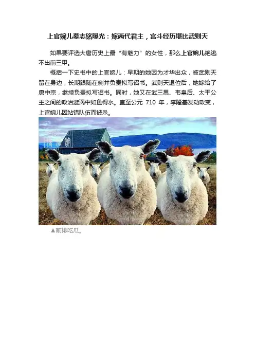上官婉儿墓志铭曝光：嫁两代君主，宫斗经历堪比武则天