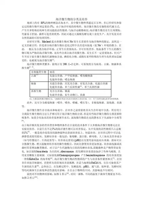 海洋微生物的分类及培养