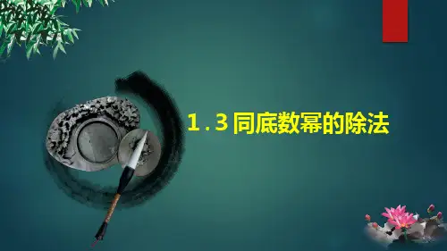 北师大版七年级下册数学1.3同底数幂的除法 课件(22ppt)