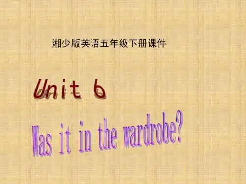 湘少版五年级英语下册Unit6 Was it in the wardrobe PPT课件