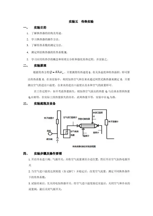 传热实验(实验报告)
