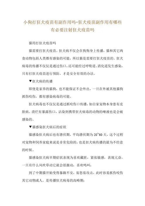 小狗打狂犬疫苗有副作用吗-狂犬疫苗副作用有哪些有必要注射狂犬疫苗吗