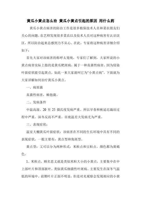 黄瓜小黄点怎么治 黄瓜小黄点引起的原因 用什么药