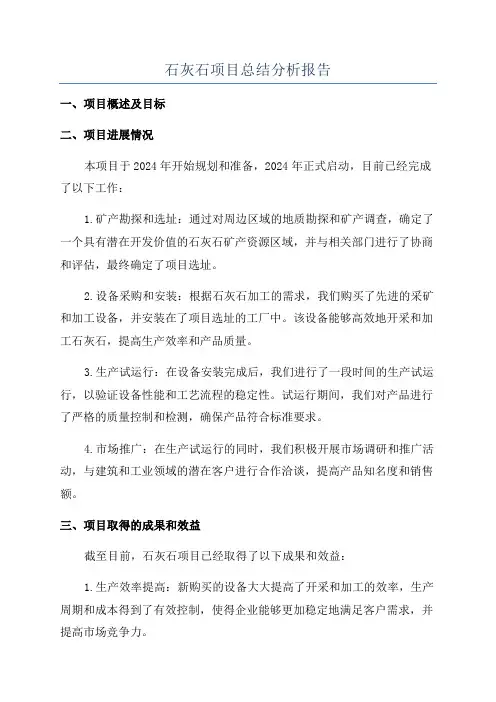 石灰石项目总结分析报告
