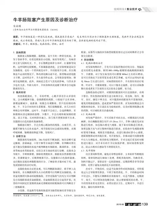 牛羊肠阻塞产生原因及诊断治疗