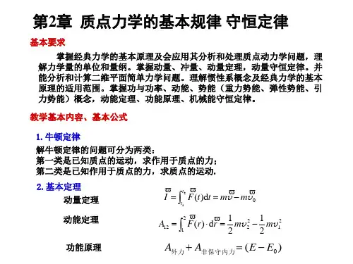 大学物理第二章习题质点力学的基本规律 守恒定律