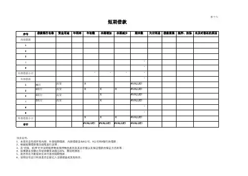 负债分析模板