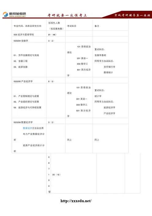 2016-2017华北电力大学经济与管理学院考试科目、考研真题、考研参考书目考研经验--新祥旭考研辅导