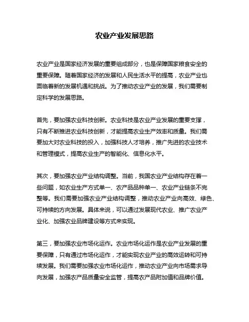 农业产业发展思路