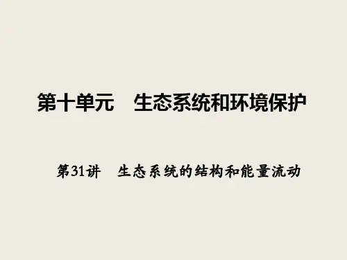 2020《高考生物》一轮复习课件第31讲 生态系统的结构和能量流动