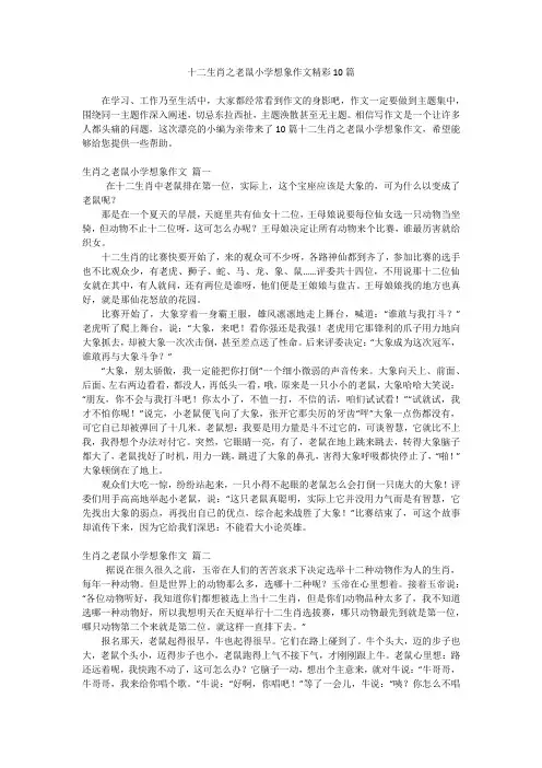 十二生肖之老鼠小学想象作文精彩10篇