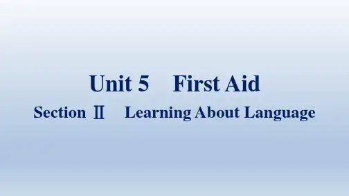 人教版高中英语选择性必修第二册精品课件 Unit 5 First Aid Section Ⅱ
