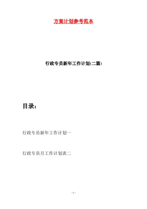 行政专员新年工作计划(二篇)