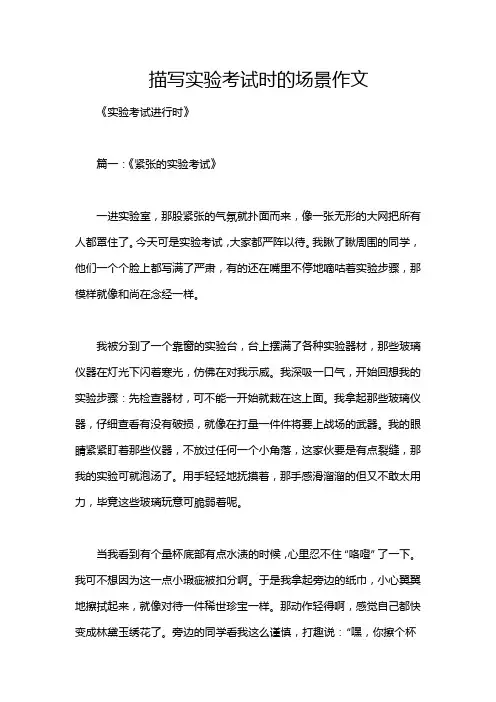 描写实验考试时的场景作文