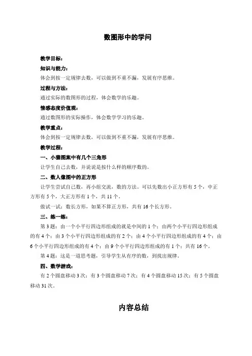 小学数学 《数图形中的学问》教案1