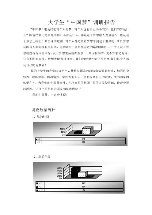 大学生“中国梦”调研报告