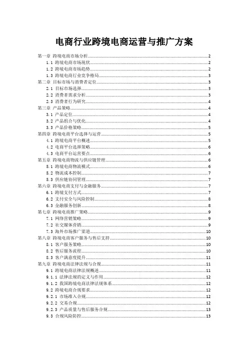 电商行业跨境电商运营与推广方案