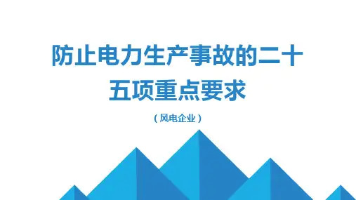 防止电力生产事故的二十五项重点要求(风电企业)