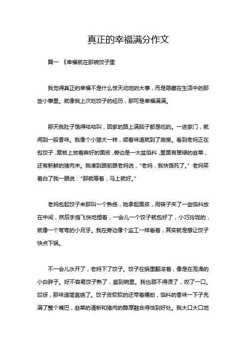 真正的幸福满分作文