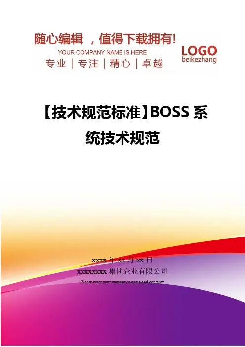 精编【技术规范标准】BOSS系统技术规范