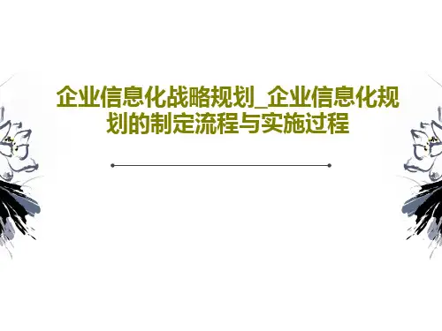 企业信息化战略规划_企业信息化规划的制定流程与实施过程PPT文档共38页