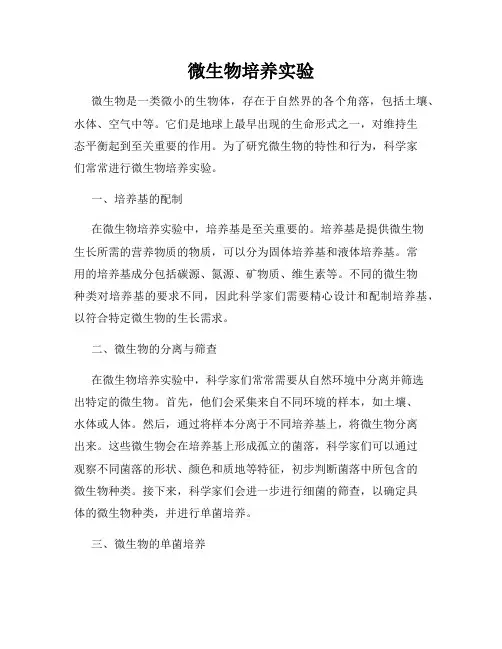 微生物培养实验
