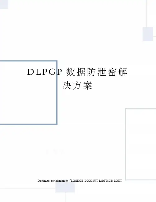 DLPGP数据防泄密解决方案