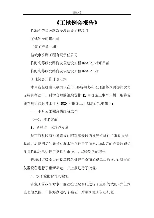 《工地例会报告》