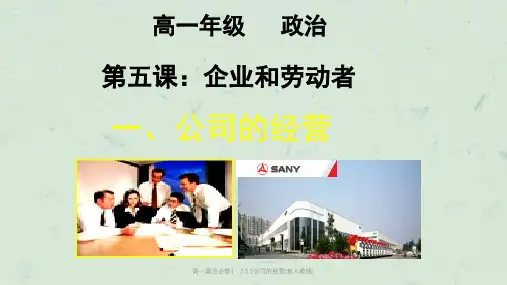 高一政治必修1：2.5.1公司的经营(新人教版)课件