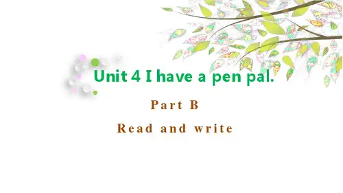 PEP版六年级英语上册教学课件unit 4 Read and write