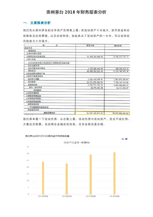 贵州茅台2018年财务报表分析