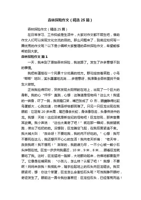 森林探险作文（精选25篇）