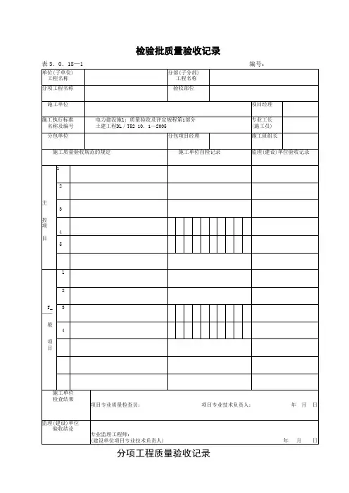 检验批质量验收记录