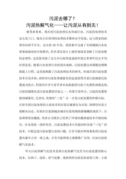 污泥热解气化