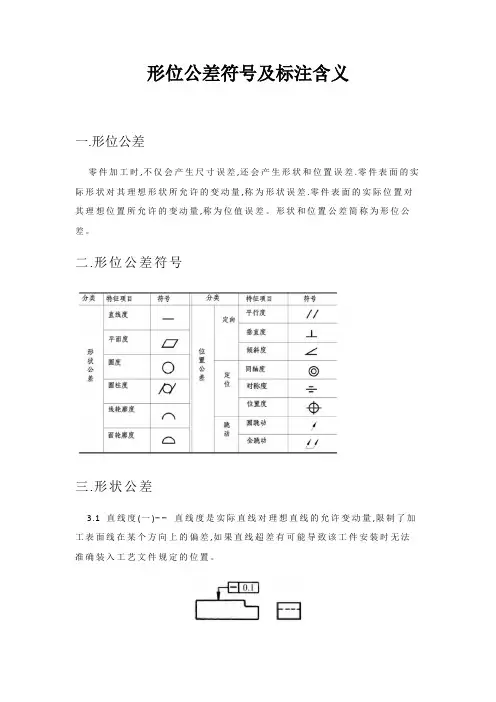 形位公差符号及标注含义