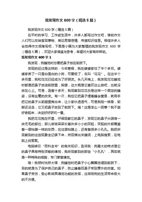 我发现作文600字（精选5篇）