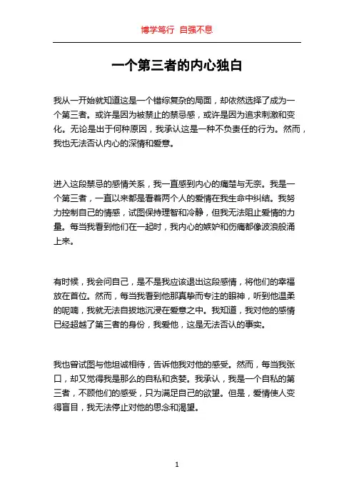 一个第三者的内心独白