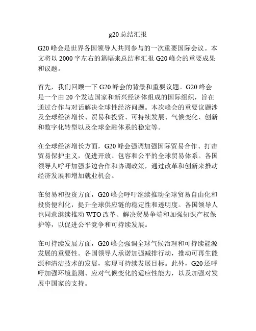 g20总结汇报