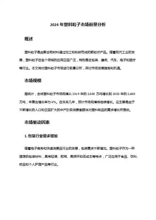 2024年塑料粒子市场前景分析