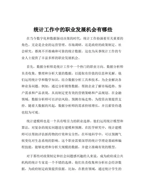 统计工作中的职业发展机会有哪些