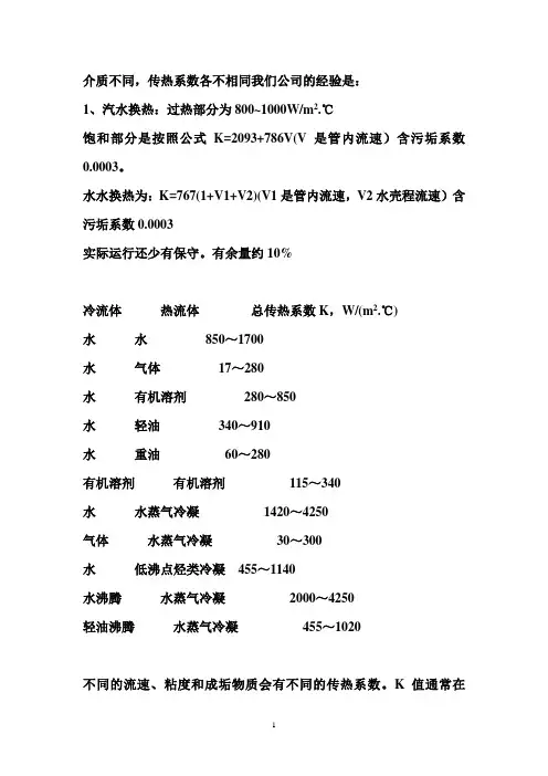 (完整word版)换热器的传热系数K