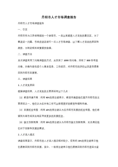 丹阳市人才市场调查报告