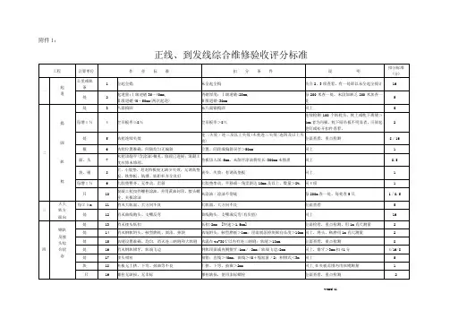 正线、到发线、道岔综合维修验收评分标准
