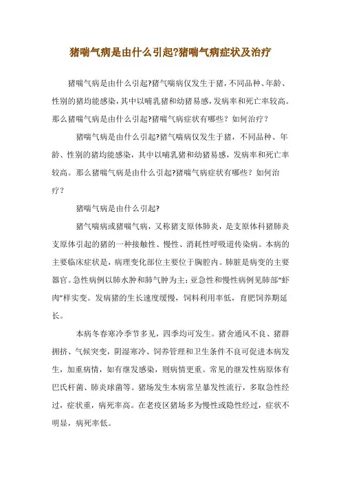 猪喘气病是由什么引起-猪喘气病症状及治疗
