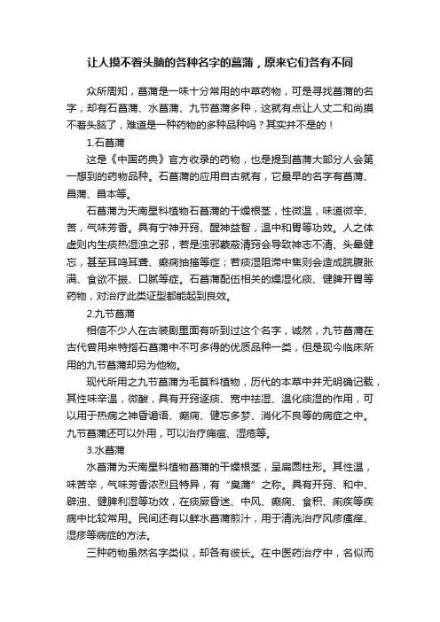 让人摸不着头脑的各种名字的菖蒲，原来它们各有不同